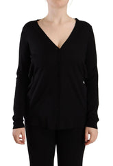 Dolce & Gabbana Black Wool V-neck Long Sleeves Pullover Top -   -  Dolce & Gabbana.